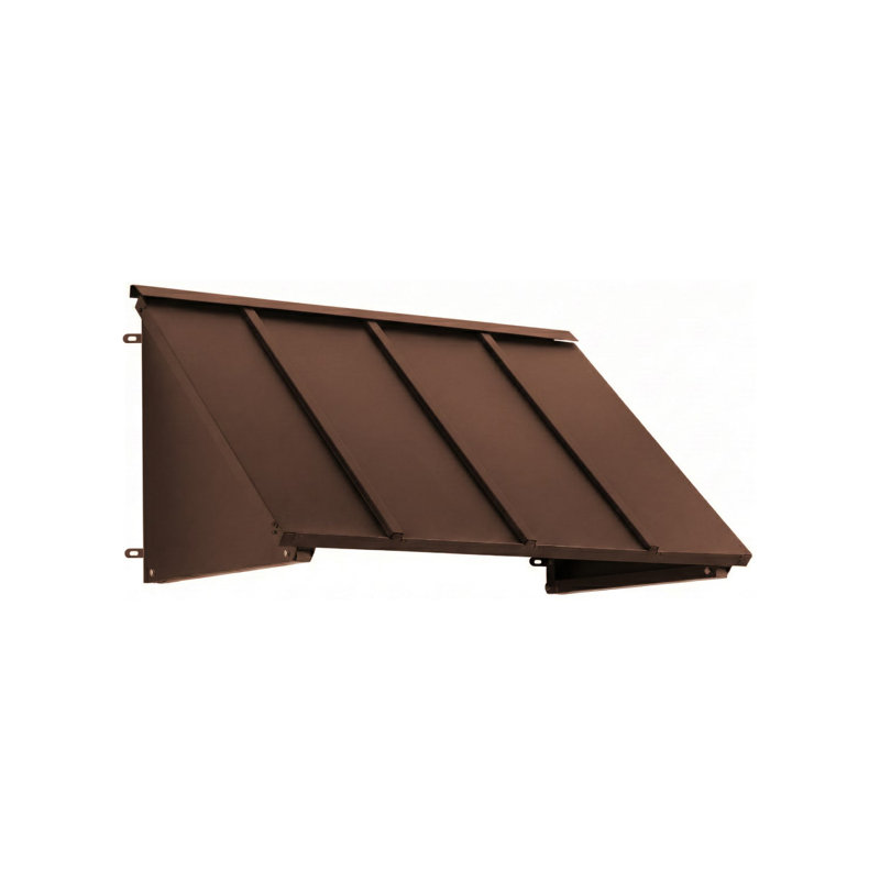 Auvent fixe en métal avec côtés fermés Awntech Houstonian, L 80 po x H 24 po x P 36 po, Aluminum, Cuivre