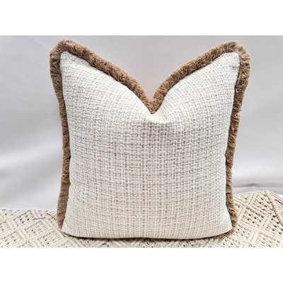 Abstract Cream Square Cushion Cover