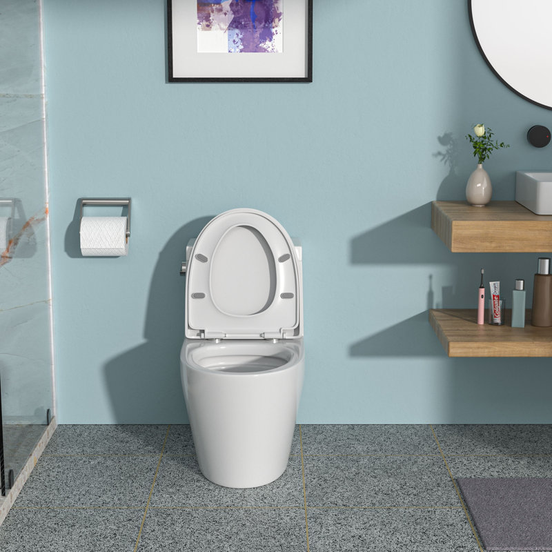 Toilette monobloc en céramique, avec chasse d'eau