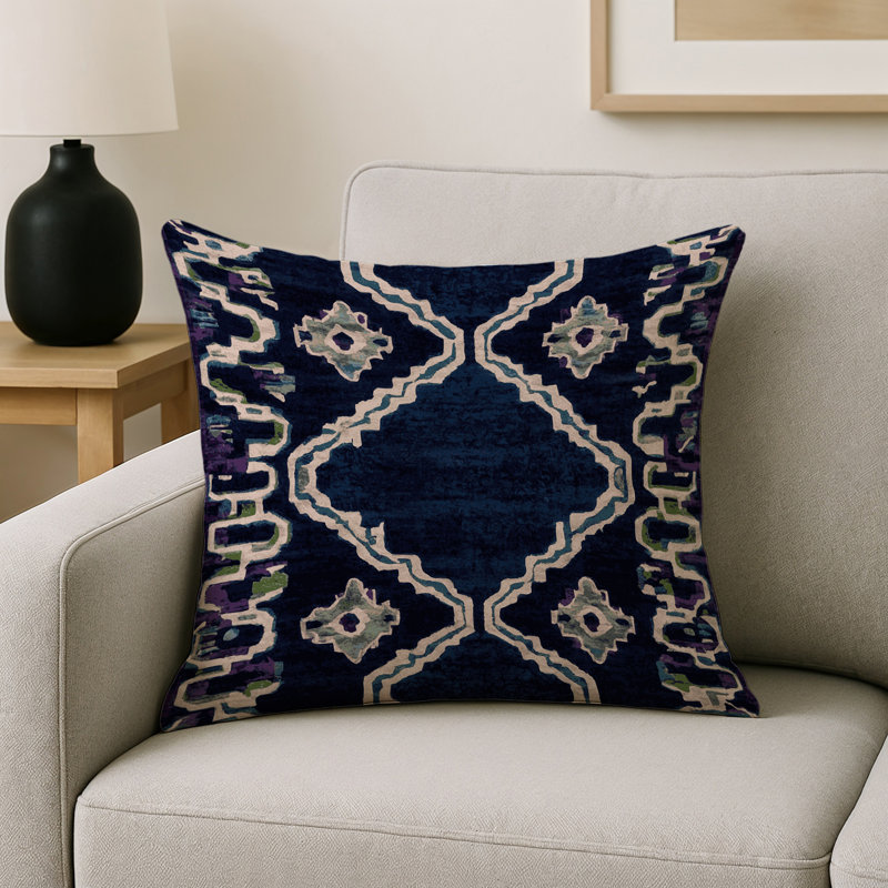 Coussin décoratif intérieur et extérieur Modern, Gris géométrique 57, Carré 16 po