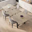 Table de salle à manger extensible 63-83 "pour 6 à 8 personnes, structure en métal noir, grain de bois rustique, table de cuisine robuste pour la salle à manger, fêtes-1599197227