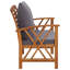 Banc de jardin à finition bois d'acacia et coussins de patio gris foncé