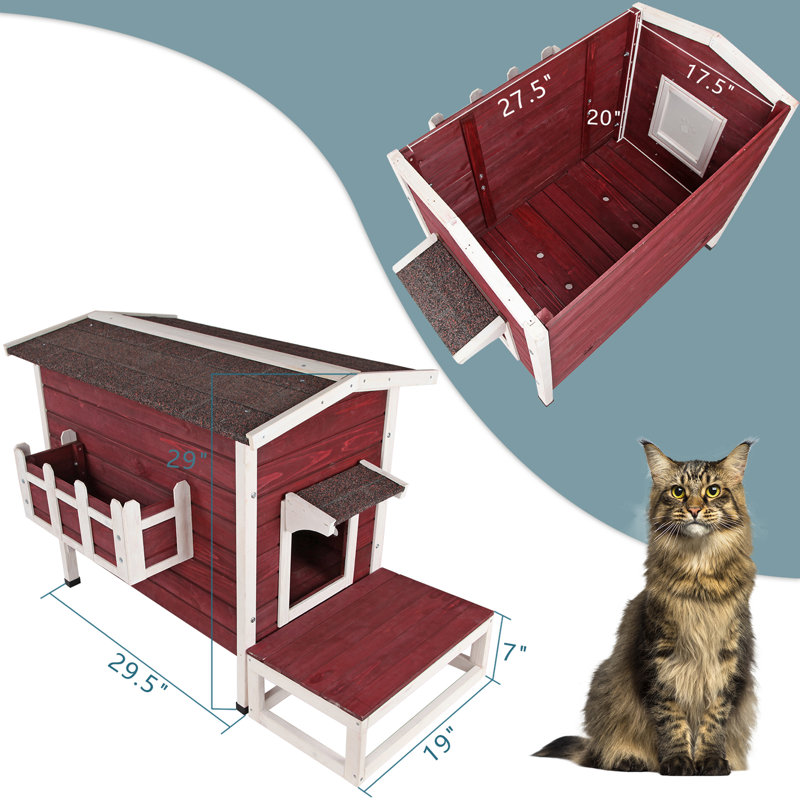 Maison d'extérieur pour chat Creegan, Rouge