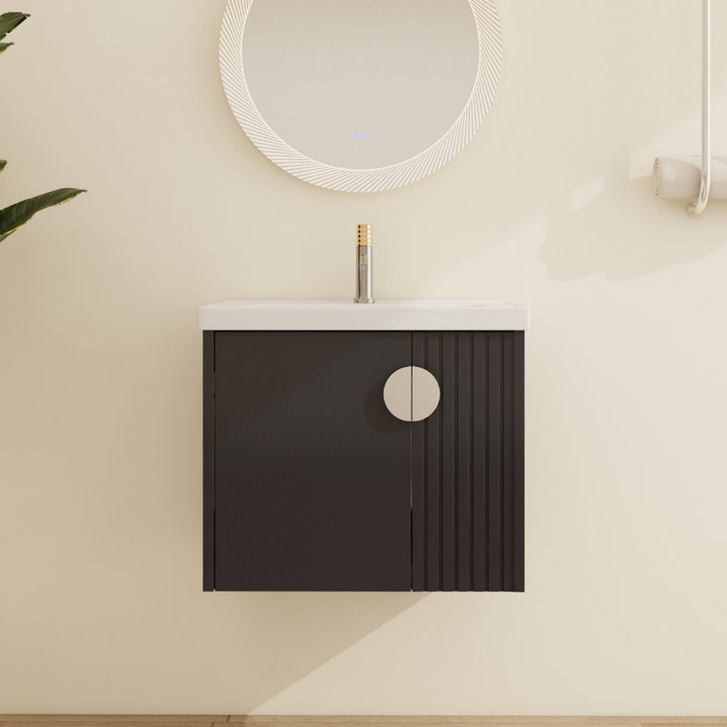 Meuble-lavabo mural simple 24 po Bratislava, Noir, 24"