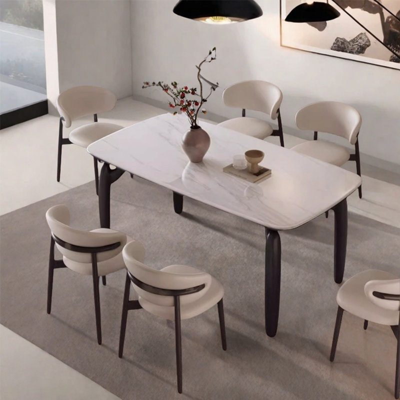 Table et chaise de salle à manger légère et luxueuse, H 29,9 po x L 55,1 po x l 31,4 po