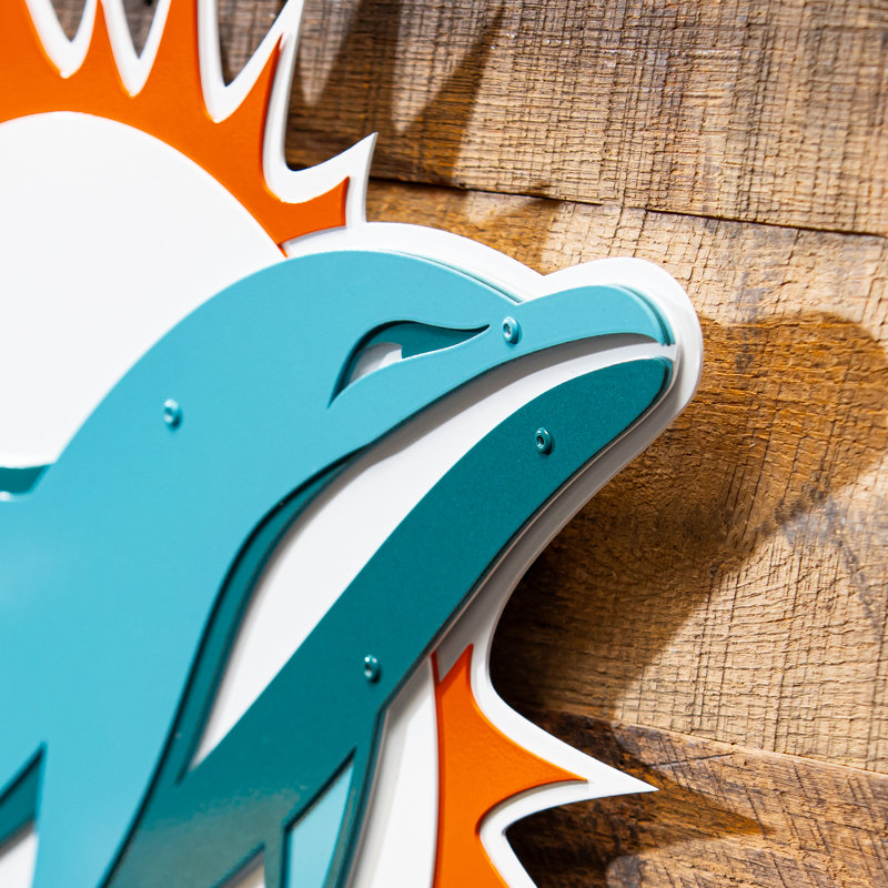 «Miami Dolphins Layered», art mural en métal