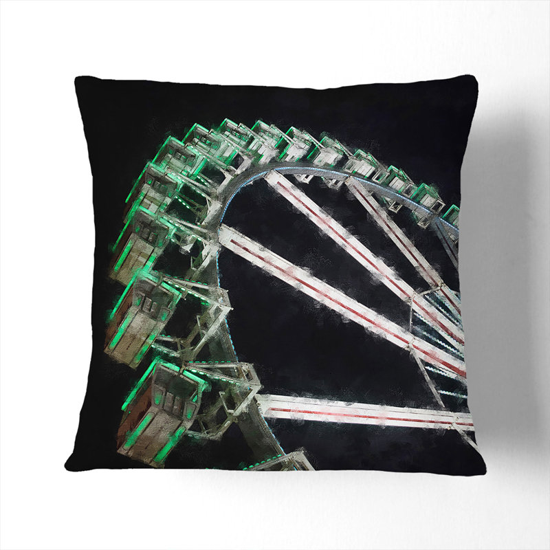 Ferris Wheel Vol.1 Painting Square Throw Cushion, Stone, 55cm H x 55cm W x 20cm D