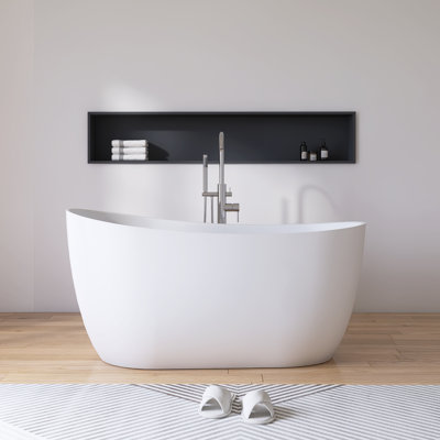 51" x 28" Freestanding Solid Surface tub Bathroom Soaking Bathtub