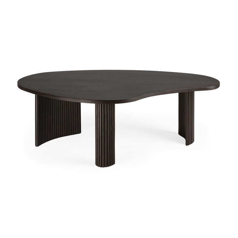 Boomerang Solid Wood Coffee Table, Dark Brown