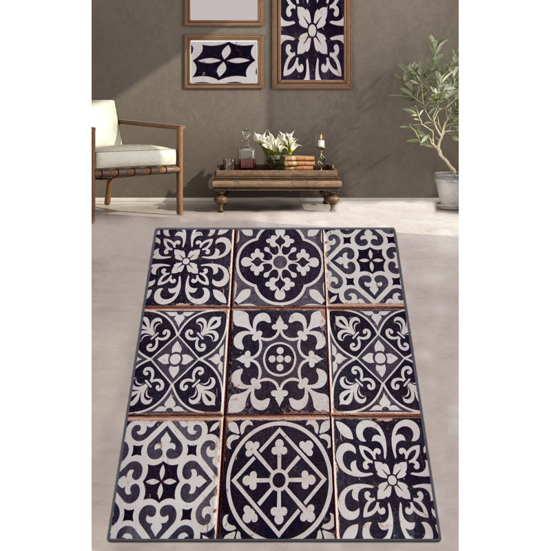 Antibacterial Hall Carpet, 3.3 x 4.9 Feet | 100% Polyester, 0.4 in Pile Height, Non-Slip Felt Dot Underside | Machine Washable, 700 GSM | Perfect for Living Room, Bedroom, and Entryways, Stylish & Functional Design