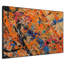 «Vibrant Abstract Splatter Art in Orange and Blue Home Decor», très grand imprimé mural encadré (assemblage requis)-105503035