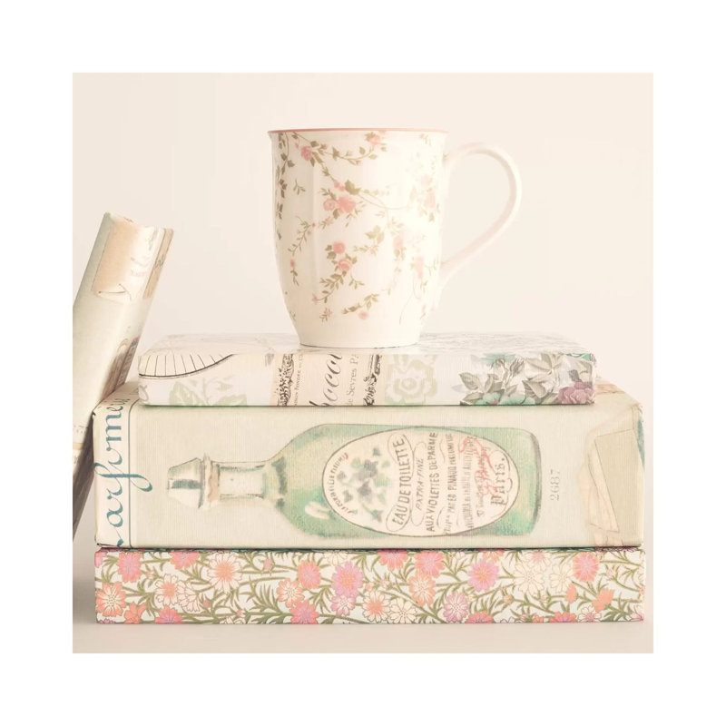 Pastel Books And Tea by Caroline Mint - Wrapped Canvas Painting, 45.72 cm H x 45.72 cm W x 3.175 cm D