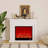 White Solid Wood Electric Fireplace-1029849224