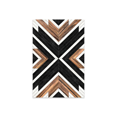 Motif tribal urbain n ° 1 - Impression sur béton et bois sur verre acrylique