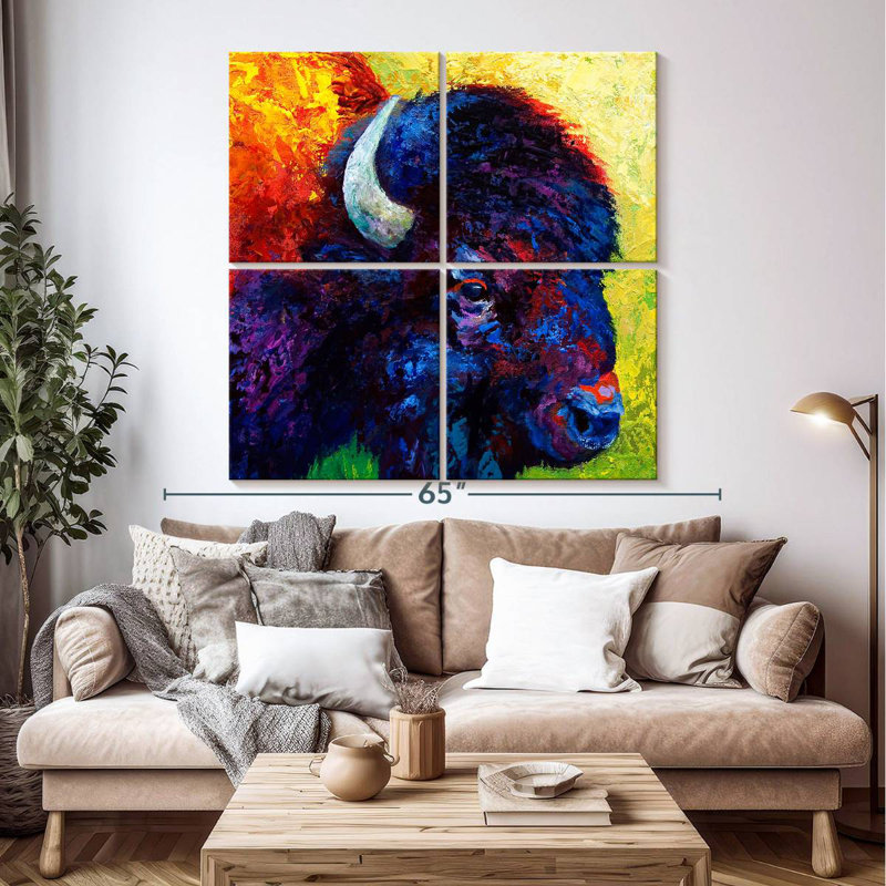 Brampt Bison Head III, 50" H x 50" W