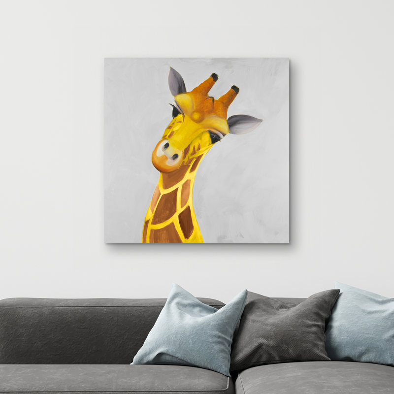 Curious giraffe - 32"x32" art on canvas