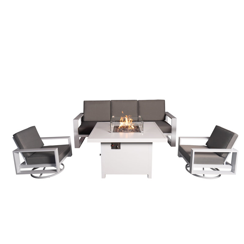 Ensemble repas extérieur pour 5 personnes Makensi, H 25,2 po x L 40,35 po x l 40,35 po