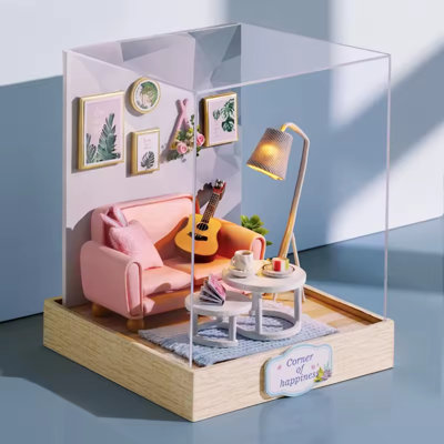 Ensemble de maison de poupée moderne Corner of Happiness - Miniature Wizardi