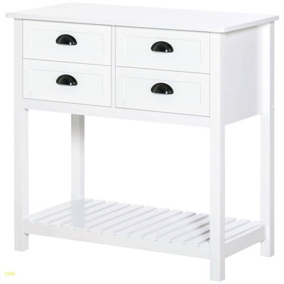 Longshore Tides Console Table Sofa Table Sideboard With 4 Drawers & Slatted Shelf For Kitchen, Entryway