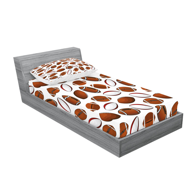 Drap-housse et coussin décoratif Ambesonne, Ensemble de draps-housses pour lit simple + 2 taie