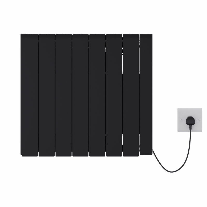 Ebern Designs Rowanne Electric Wall Mounted Space Heater, 57cm H x 71.5cm W x 9cm D, 8.7A, Black
