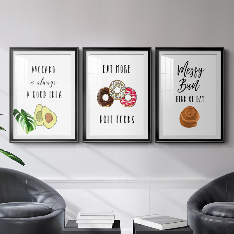 Avocat - ensemble de 3 reproductions de cadres photo, H 61 po x l 42,5 po x P 2,5 po, Cadre noir