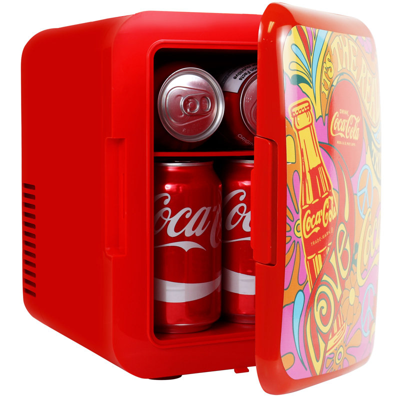 Coca-Cola Peace 1971 Series 4L Cooler/Warmer 12V DC 110V AC Mini Fridge