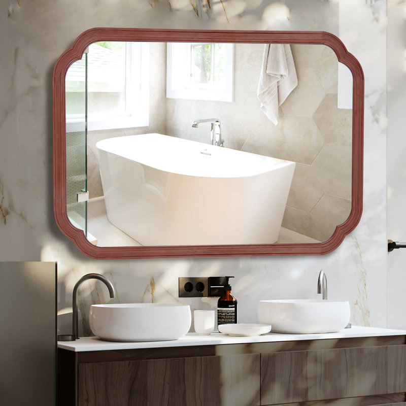Miroir mural Ali, 40 po x 30 po, Noyer, 1