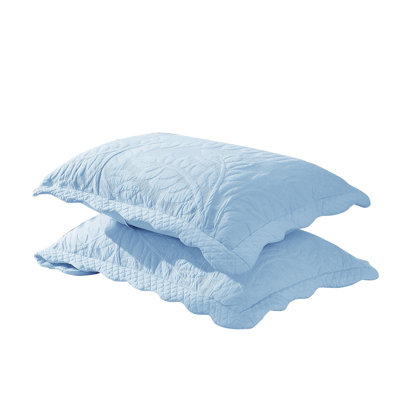 2 Piece 100% Cotton Quilted Pillow Shams, Decorative Pillow Covers