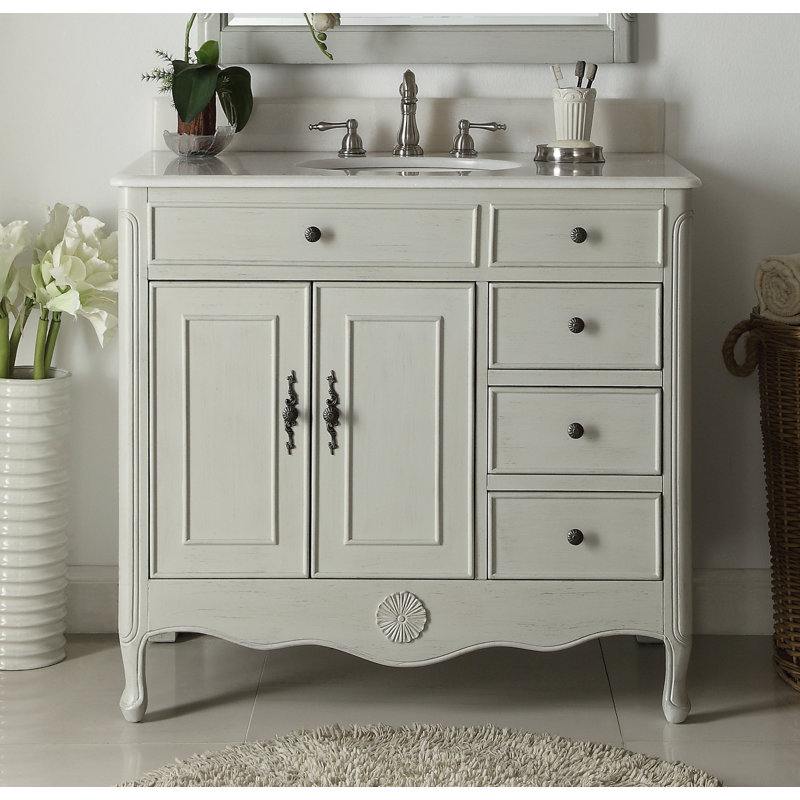 Ensemble de meuble-lavabo simple 38 po Medina, Gris vieilli