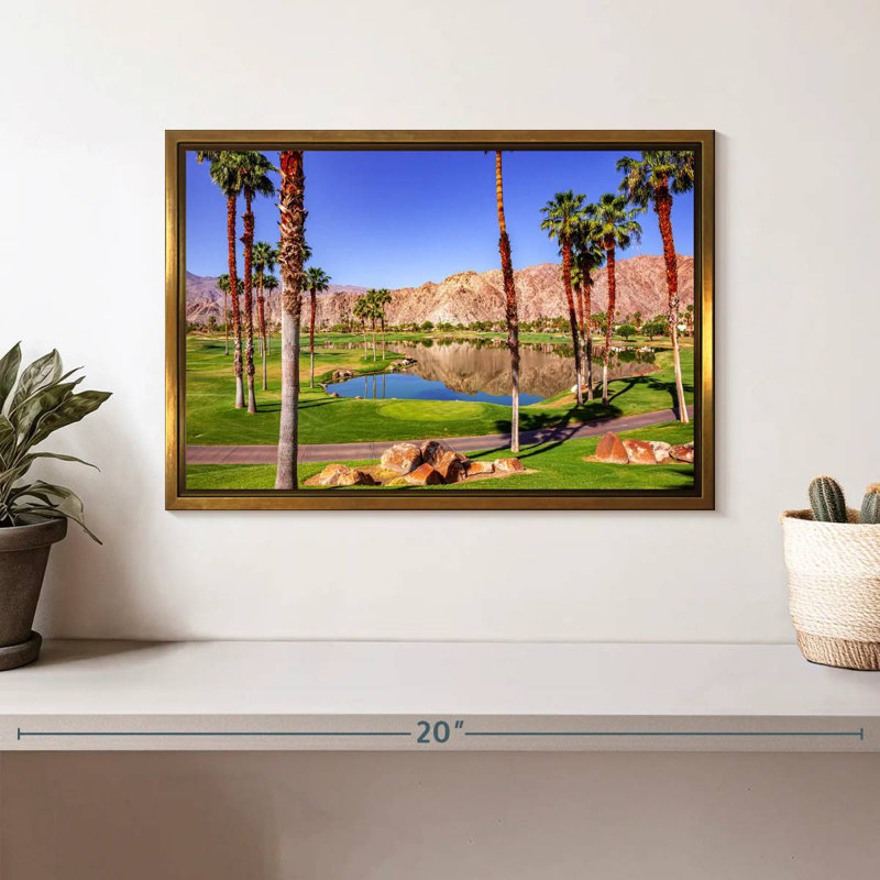 Parcours de golf La Quinta, Cadre flottant doré, 13 po x 9 po