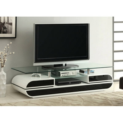Meuble télé 63 po l 63,4 po, noir / blanc