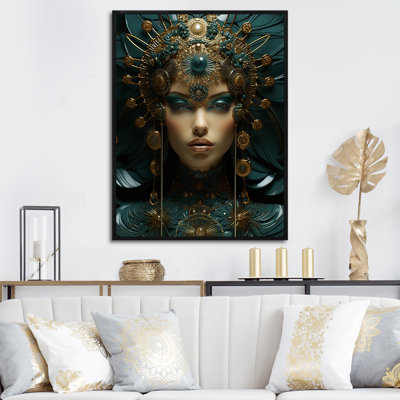 "Gold and Green Queen Of Style Woman III"