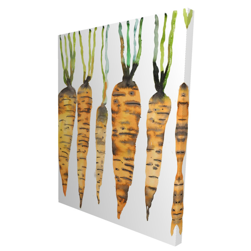 Aquarelle carottes - toile verte gastronomie