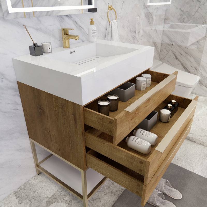 Ensemble de meuble-lavabo simple 30 po Glasgow, Chêne