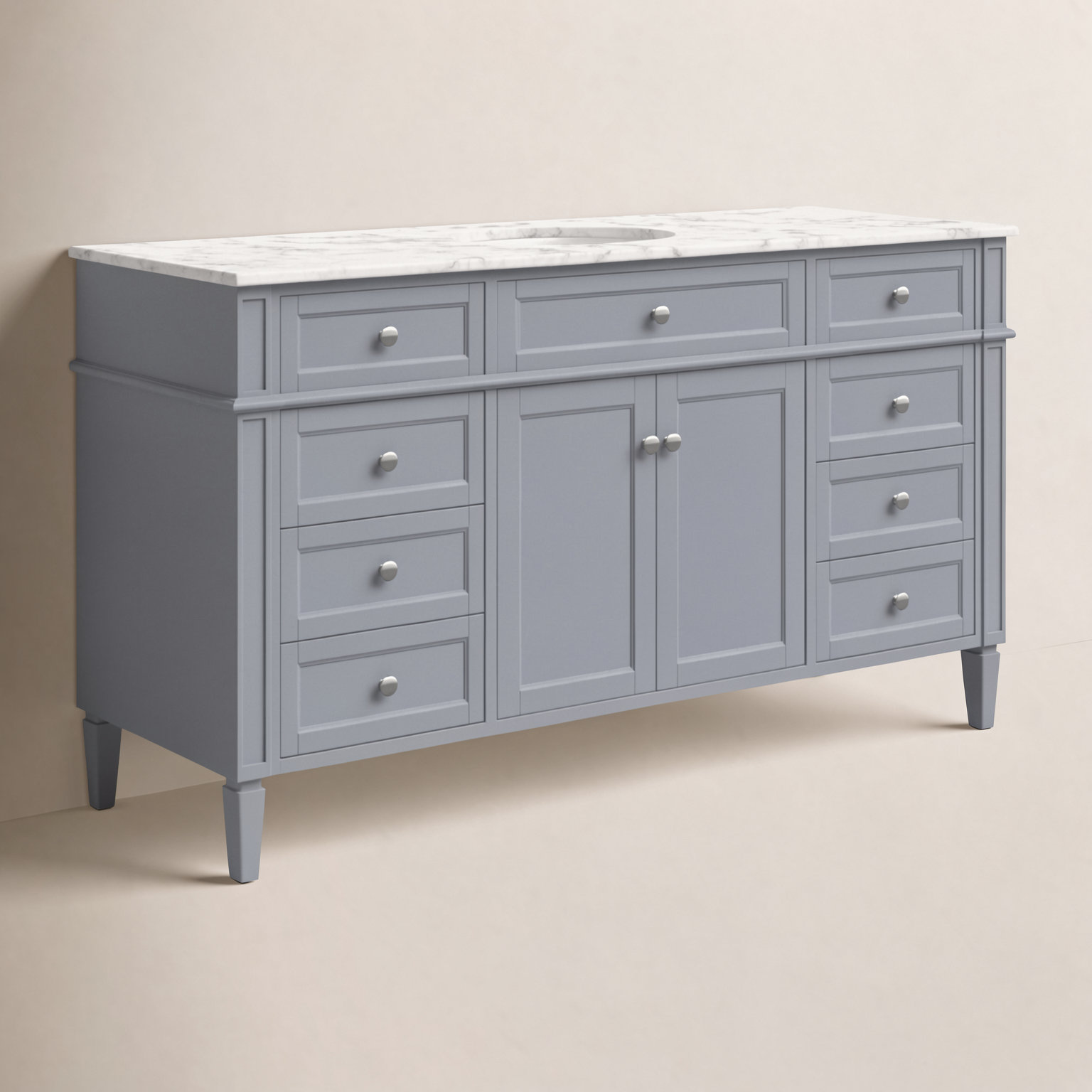 Rivers 60'' Single Bathroom Vanity, Gray