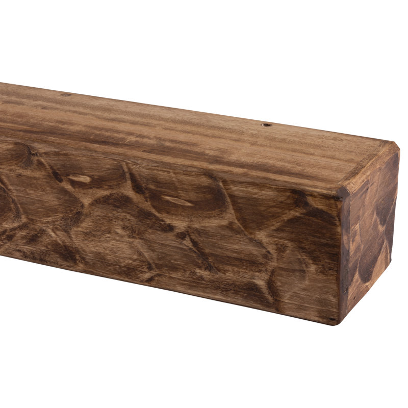 Rough Hewn Fireplace Shelf Mantel, Aged Oak, 60", 9"