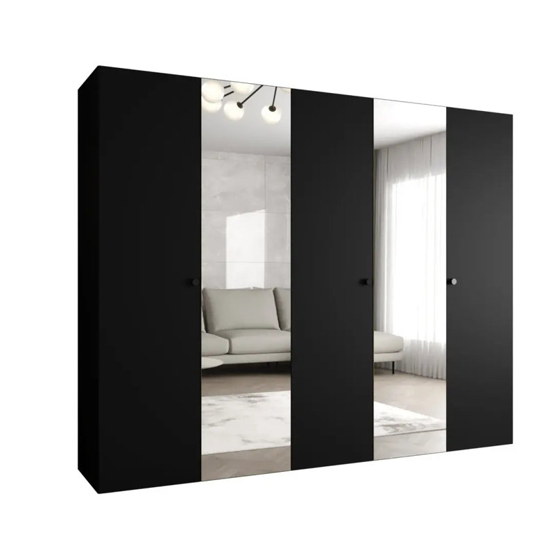 Manufactured Wood Wardrobe, Black