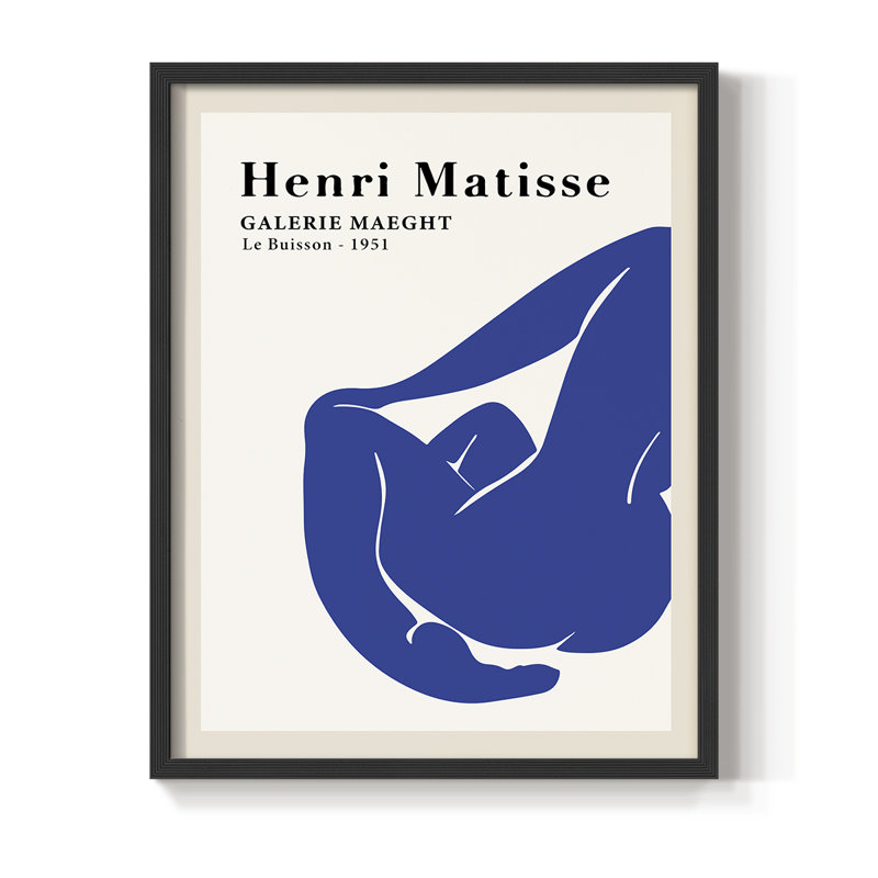 Matisse CXV III, reproduction encadrée - bois massif, Noir, H 14 po x l 11 po