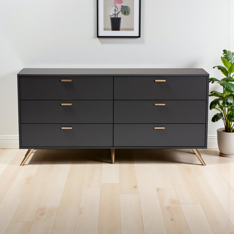 Corinth 61.21 " W 6 - Drawer Dresser