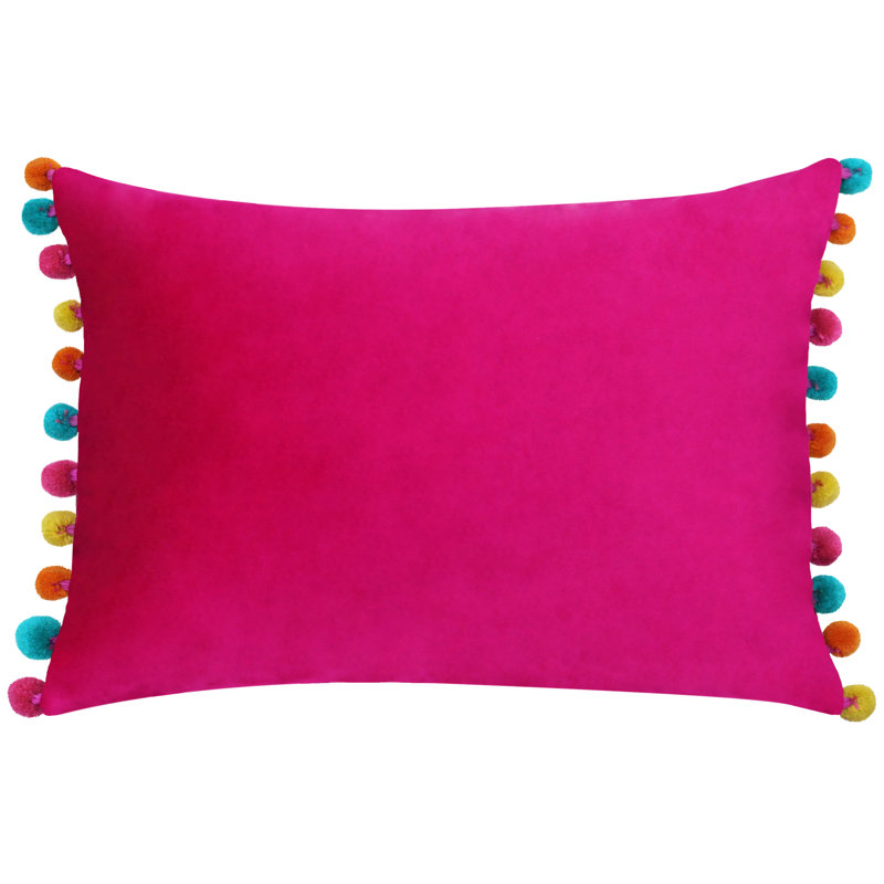 Theis Rectangular Cushion Cover, Hot Pink, Feather
