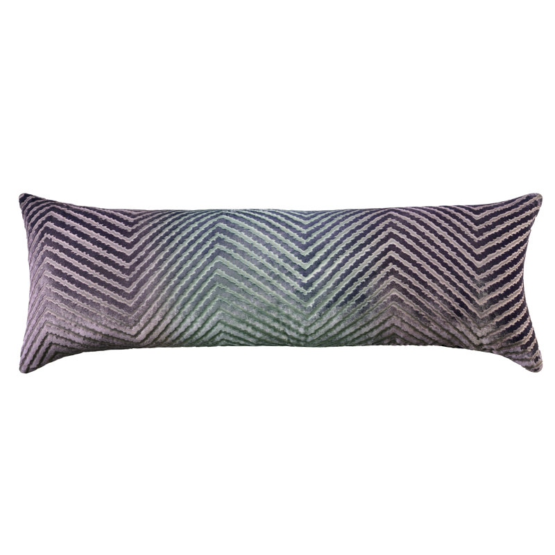Lumbar Velvet Pillow Cover & Insert, Rectangle 14"H x 40"W, Aubergine