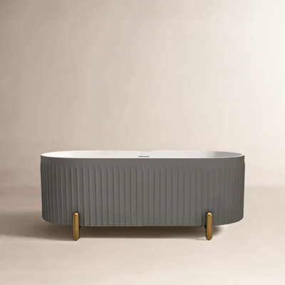 Colour 67" Fluted Freestanding Soaking Bathtub