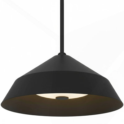 14" Diameter Integrated LED Black Pendant
