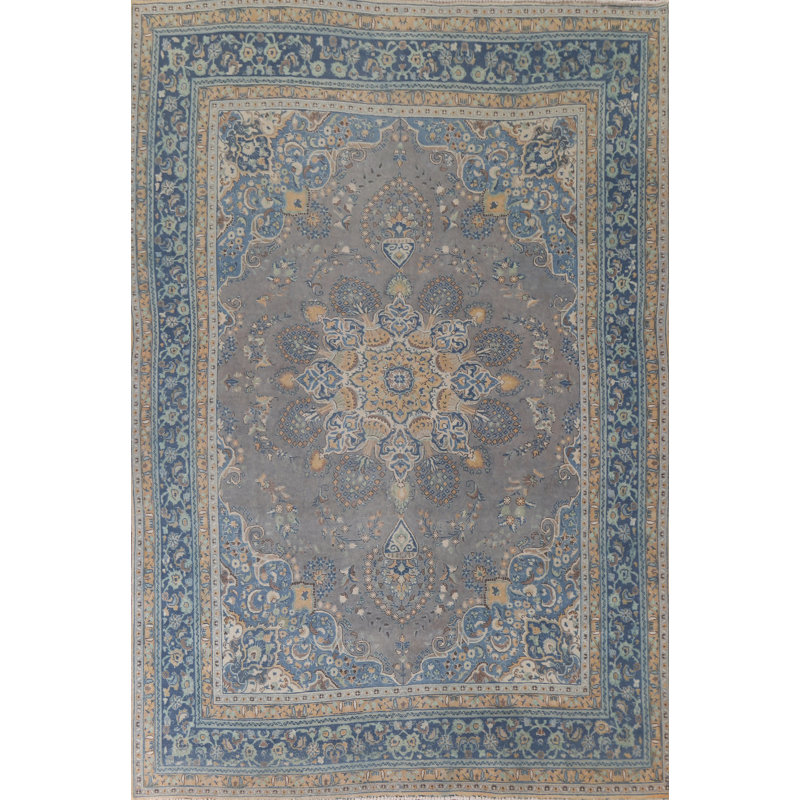 Tapis traditionnel gris surteint 10 x 13