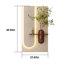 Décoration murale DEL en grès avec verdure simulée, vase en verre et éclairage télécommandé