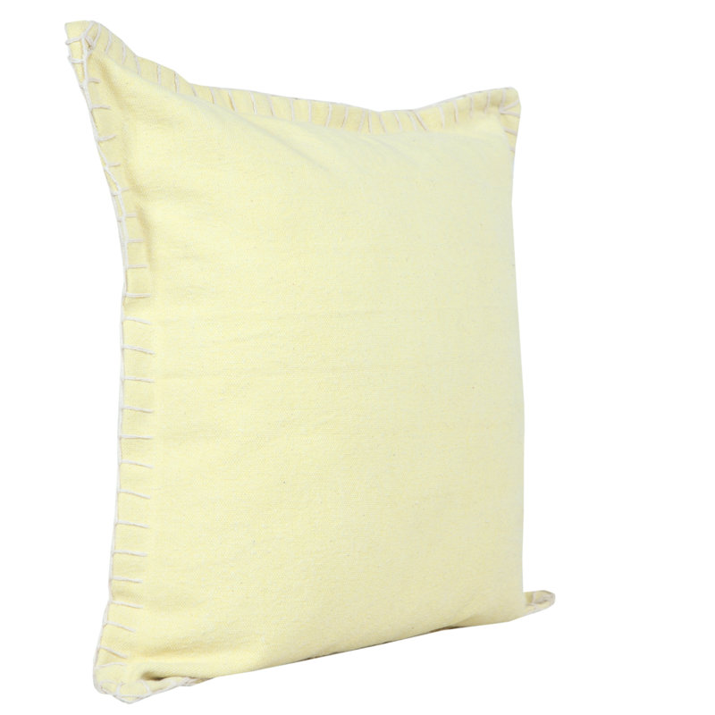 Lemonade Cotton Embroidered Square Throw Pillow Set
