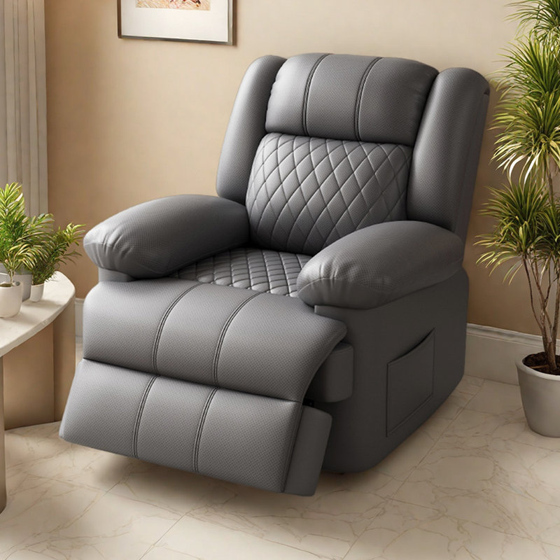 Single Multi-Functional Ergonomic Casual Recliner, Dark Grey