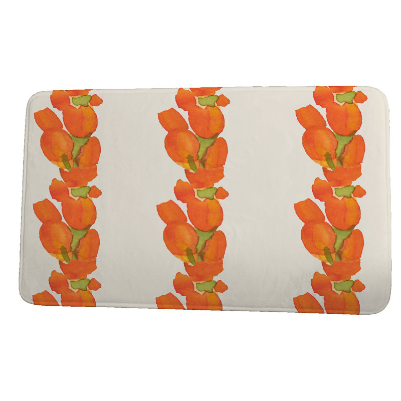 Tapis de bain Luedtke, l 17 po x L 24 po, Orange