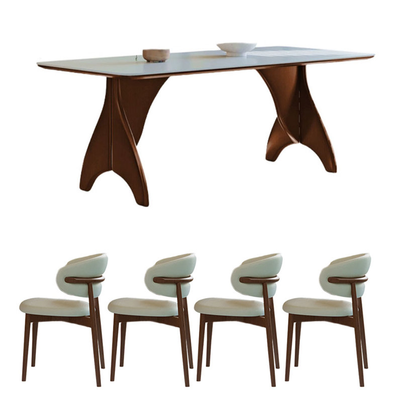Ensemble de table de salle à manger simple en frêne, H 29,53 po x L 62,99 po x l 31,5 po, Tanné